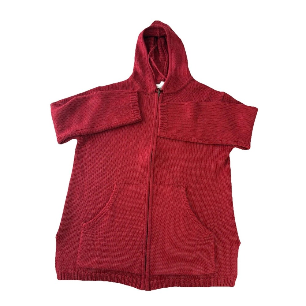 Mark, Fore & Strike women's size M red color full zip hood textured pockets wool